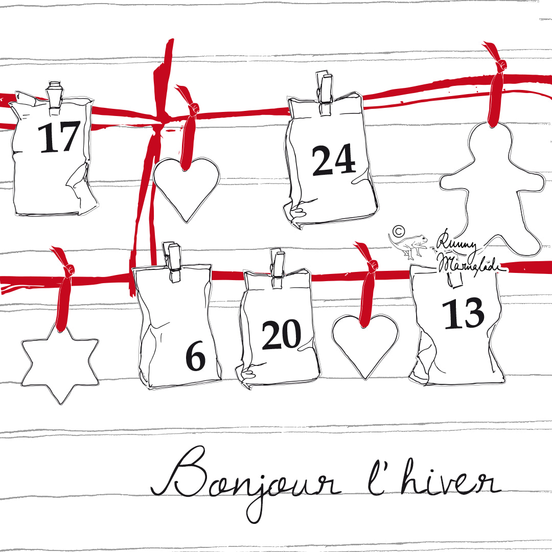 Exemple de carte de calendrier de Noël - Runny Marmalade