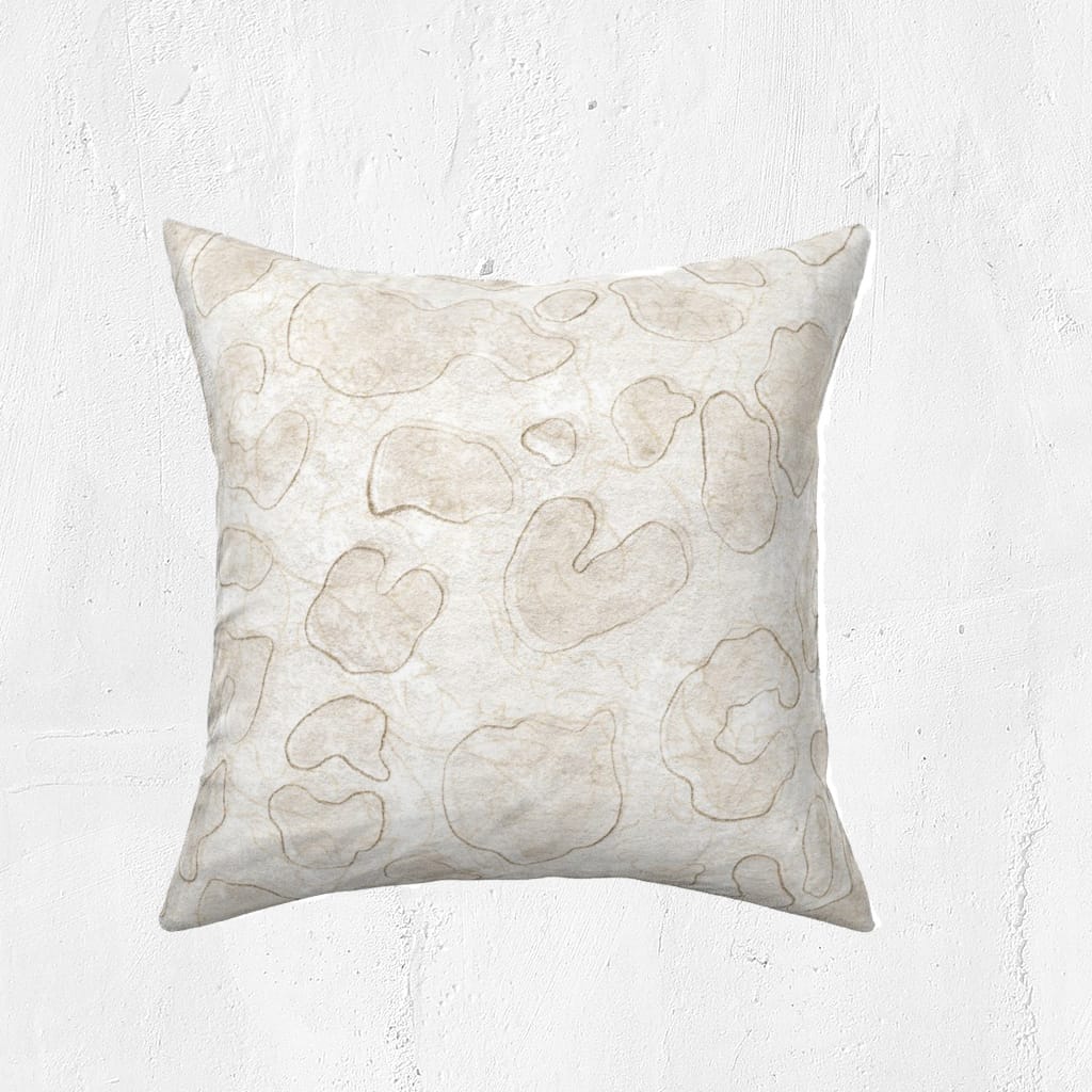 Large Sophisticated Warm Beige Modern Leopard Print Cushion — Runny Marmalade on Spoonflower
