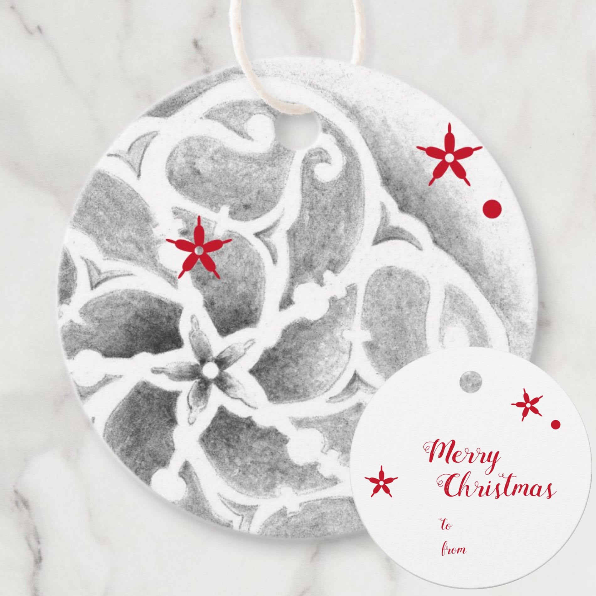 Modern Scandinavian Winter Snowflake Favour Tags — Runny Marmalade on Zazzle