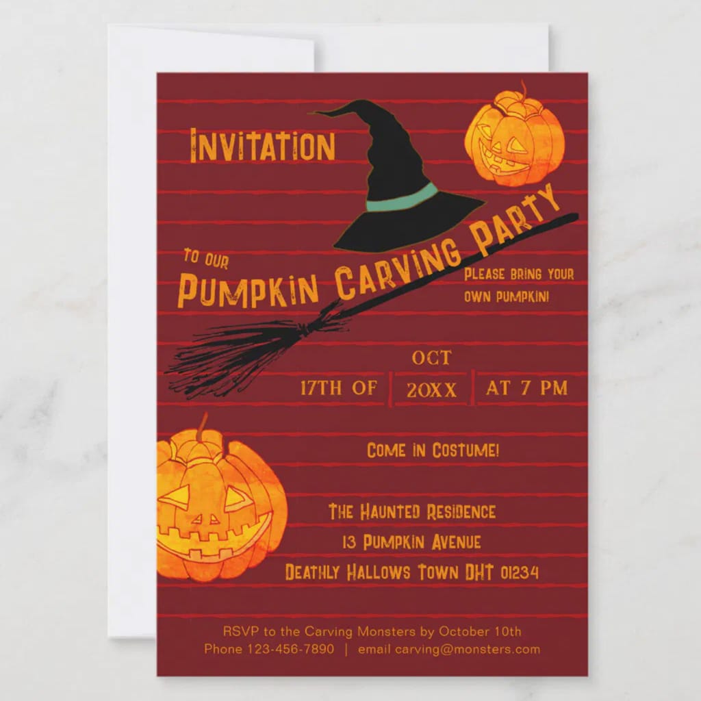 Cute Jack-o'-Lantern Costume Party Invitation — Runny Marmalade on Zazzle