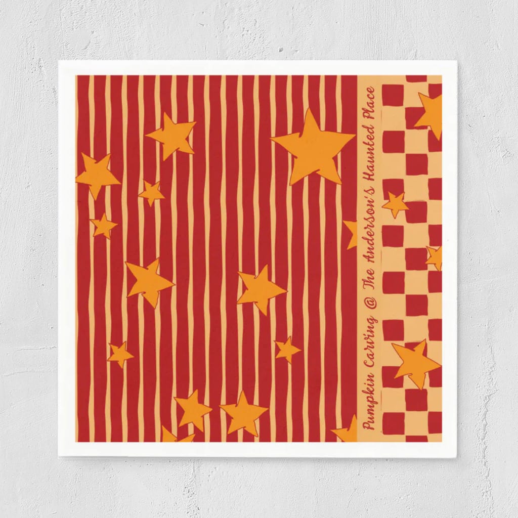 Retro Starry Stripe Halloween Party Napkins — Runny Marmalade on Zazzle