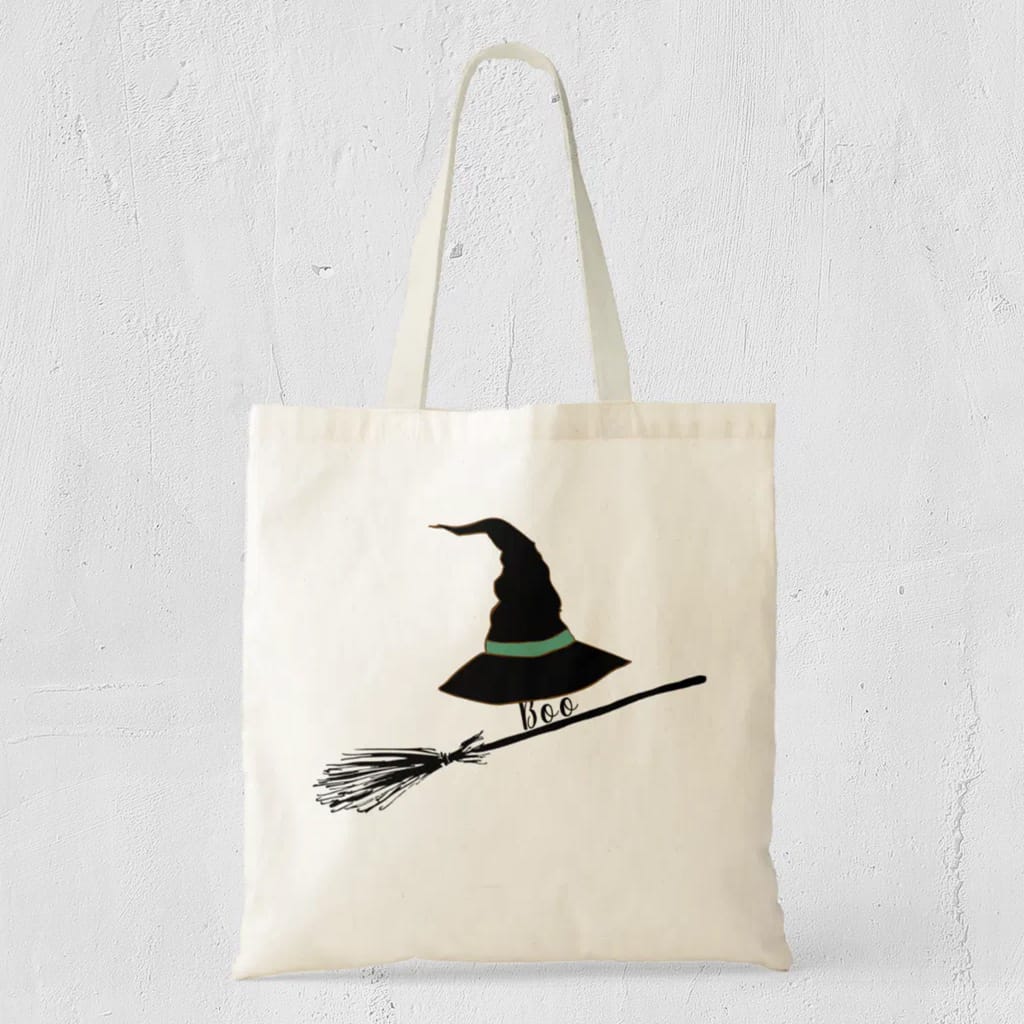 Black Silhouette Witch Pumpkin Treats Tote Bag — Runny Marmalade on Zazzle