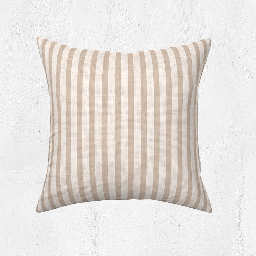 Seashore Whispers Sandy Beige Stripes Throw Pillow — Runny Marmalade on Spoonflower