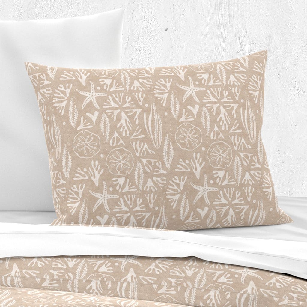 Starfish Sand Dollar Corals on Sandy Seafloor Pillow Sham — Runny Marmalade on Spoonflower
